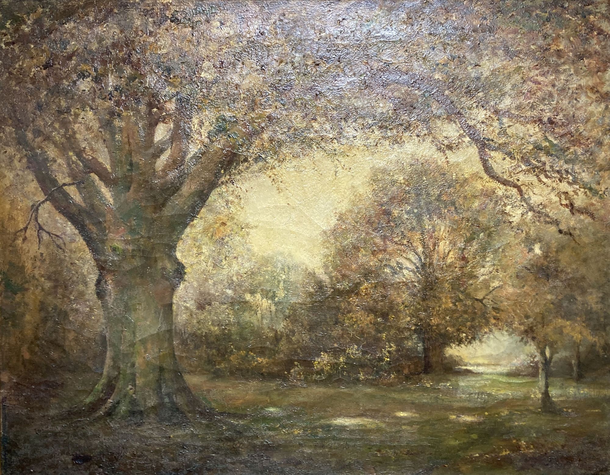 Early 20th century English School, oil on canvas, Wooded landscape, 71 x 91cm